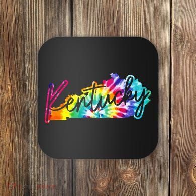 Kentucky Tie Dye State Map Pride Hippie Vintage Retro Coaster