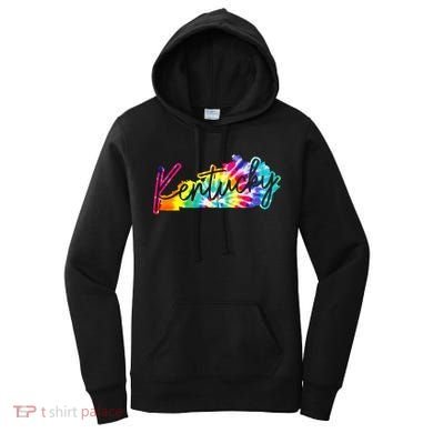 Kentucky Tie Dye State Map Pride Hippie Vintage Retro Women's Hoodie