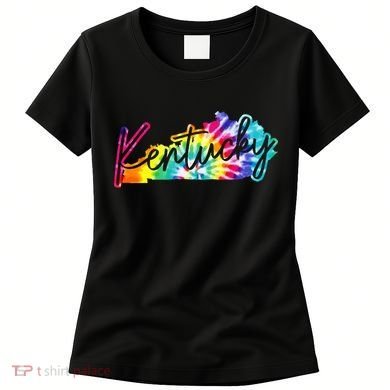 Kentucky Tie Dye State Map Pride Hippie Vintage Retro Women's T-Shirt