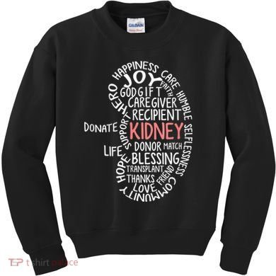 Kidney Transplant Donor Donate Surgery Recovery Kids Sweatshirt
