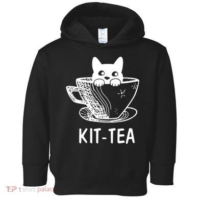 Kit Tea Funny Cat Lover Toddler Hoodie