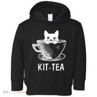 Kit Tea Funny Cat Lover Toddler Hoodie thumb 0