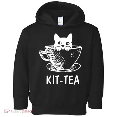 Kit Tea Funny Cat Lover Toddler Hoodie