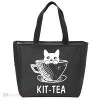 Kit Tea Funny Cat Lover Tote Bag thumb 0