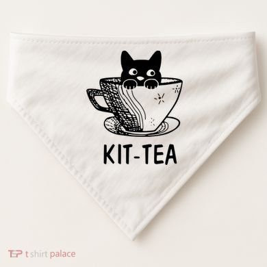 Kit Tea Funny Cat Lover USA-Made Doggie Bandana