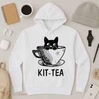 Kit Tea Funny Cat Lover Hoodie thumb 3