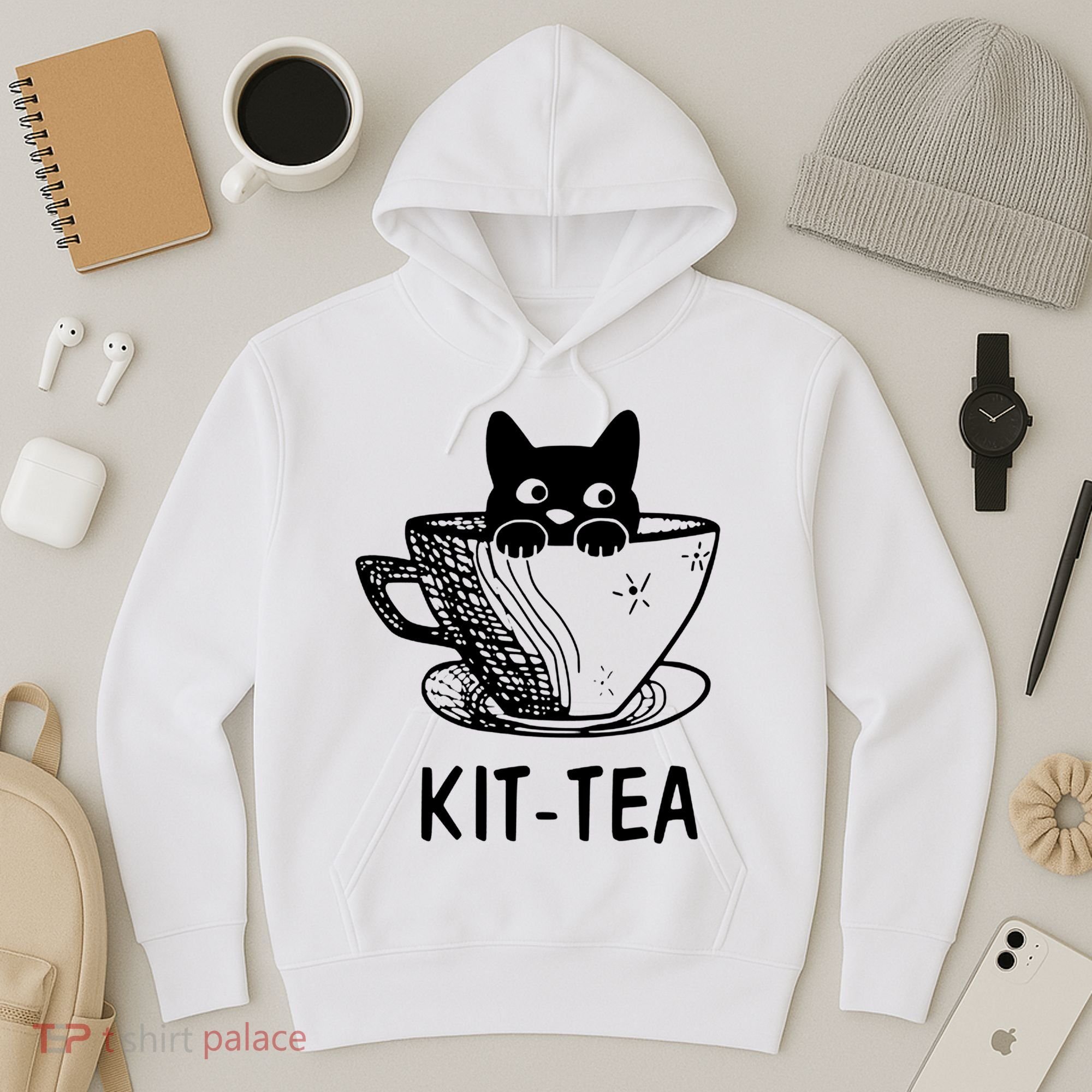 Kit Tea Funny Cat Lover Hoodie