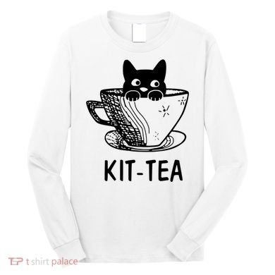 Kit Tea Funny Cat Lover Long Sleeve Shirt