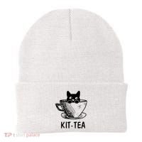 Kit Tea Funny Cat Lover Beanie thumb 0