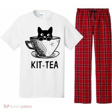 Kit Tea Funny Cat Lover Pajama Set