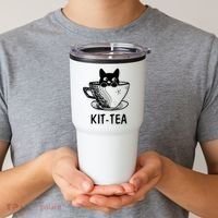 Kit Tea Funny Cat Lover Tumbler thumb 2