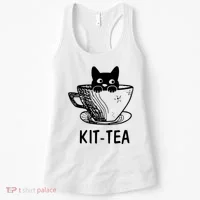 Kit Tea Funny Cat Lover Women's Tank Top thumb 0