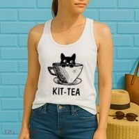 Kit Tea Funny Cat Lover Women's Tank Top thumb 2