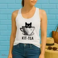 Kit Tea Funny Cat Lover Women's Tank Top thumb 2