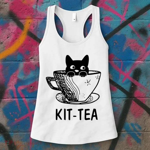 Kit Tea Funny Cat Lover Women's Tank Top