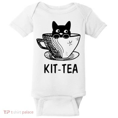 Kit Tea Funny Cat Lover Baby Bodysuit