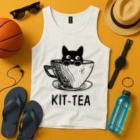 Kit Tea Funny Cat Lover Tank Top thumb 4