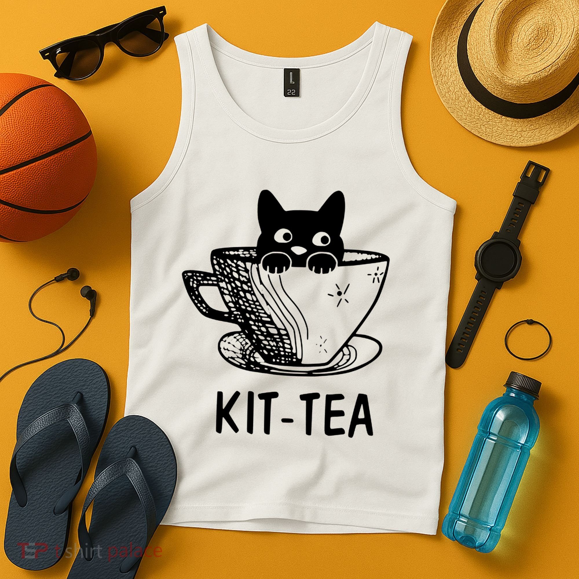 Kit Tea Funny Cat Lover Tank Top