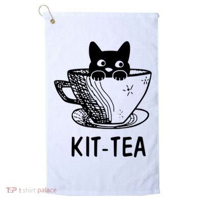 Kit Tea Funny Cat Lover Golf Towel