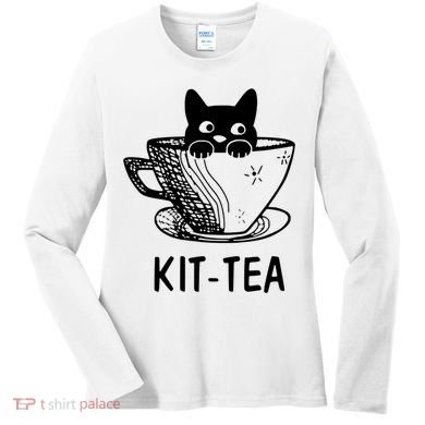 Kit Tea Funny Cat Lover Women's Long Sleeve Shirt