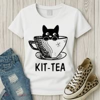 Kit Tea Funny Cat Lover Women's T-Shirt thumb 3