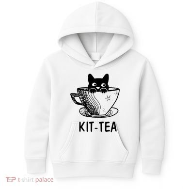 Kit Tea Funny Cat Lover Kids Hoodie