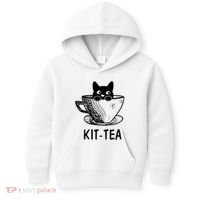 Kit Tea Funny Cat Lover Kids Hoodie thumb 0