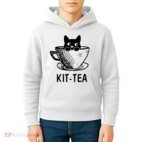 Kit Tea Funny Cat Lover Kids Hoodie thumb 4