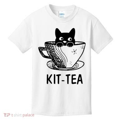 Kit Tea Funny Cat Lover Kids T-Shirt