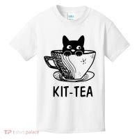 Kit Tea Funny Cat Lover Kids T-Shirt thumb 0