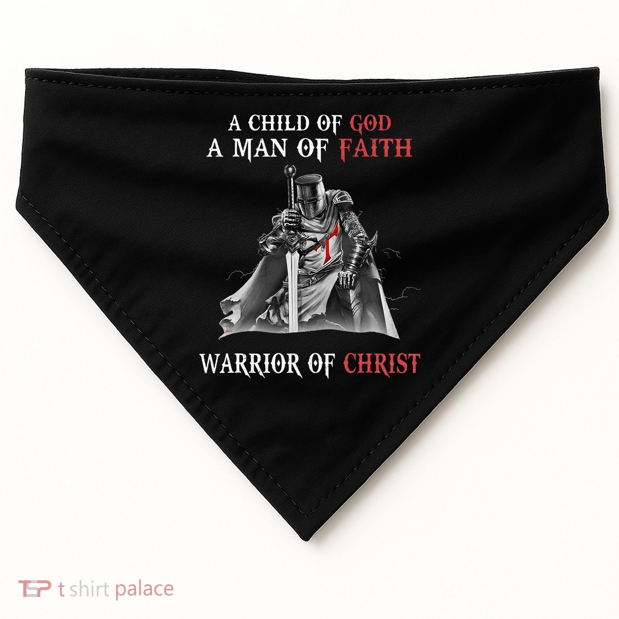 Knight Templar Faith A Warrior Of Christ USA-Made Doggie Bandana