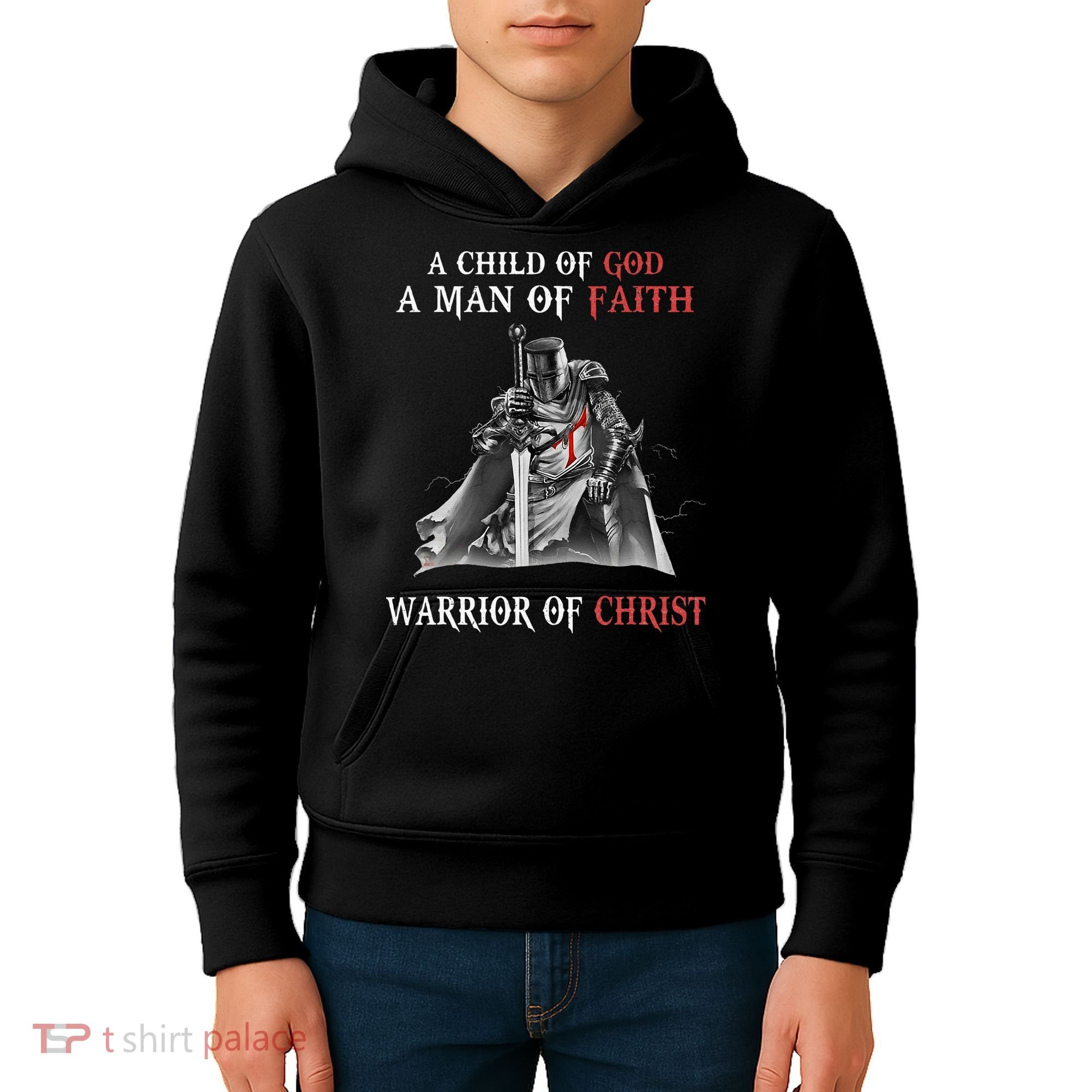 Knight Templar Faith A Warrior Of Christ Kids Hoodie