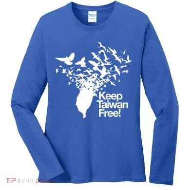 Keep Taiwan Free With Peace Birds Flying Out Gift Women's Long Sleeve Shirt