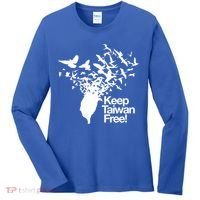 Keep Taiwan Free With Peace Birds Flying Out Gift Women's Long Sleeve Shirt thumb 0