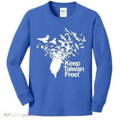 Keep Taiwan Free With Peace Birds Flying Out Gift Kids Long Sleeve Shirt