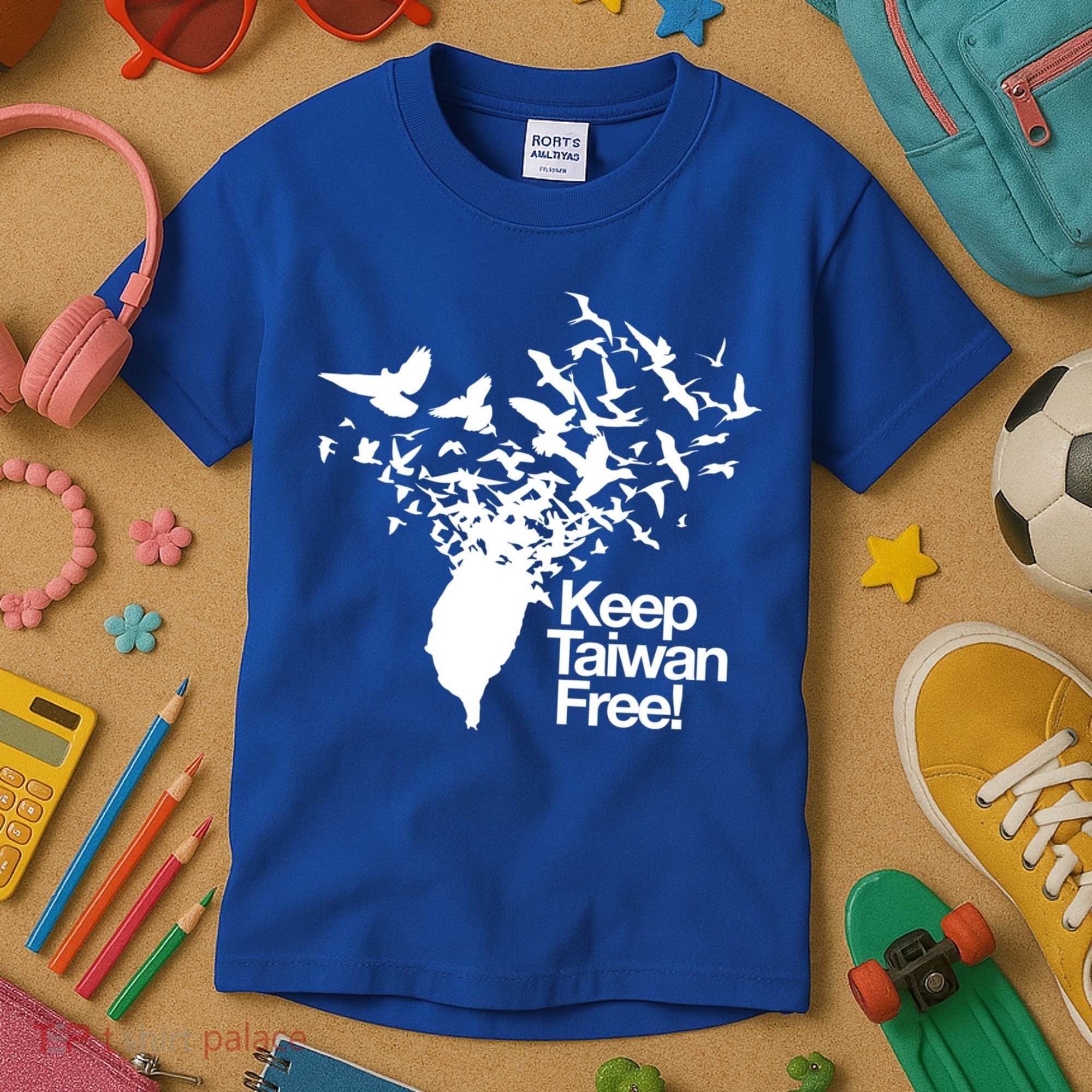 Keep Taiwan Free With Peace Birds Flying Out Gift Kids T-Shirt