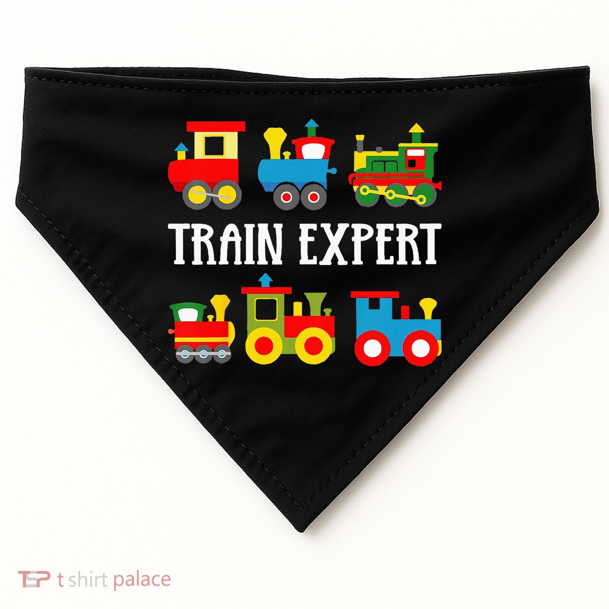 Kids Trains Funny Train Expert Kids USA-Made Doggie Bandana