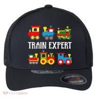 Kids Trains Funny Train Expert Kids Flexfit Unipanel Trucker Cap thumb 0