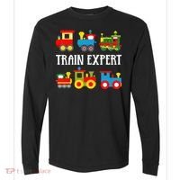 Kids Trains Funny Train Expert Kids Comfort Colors Heavyweight Long Sleeve T-Shirt thumb 0