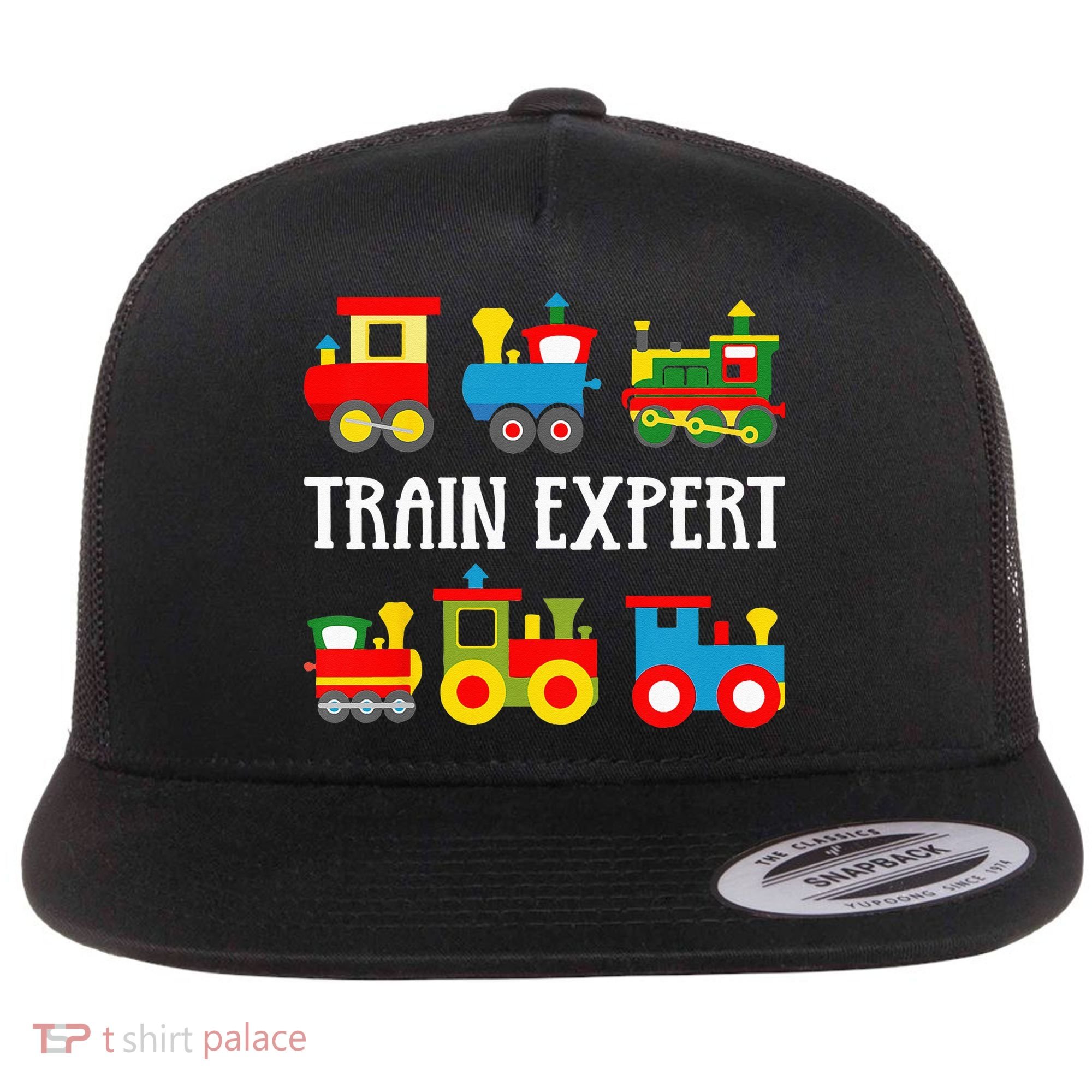 Kids Trains Funny Train Expert Kids Flat Bill Trucker Hat