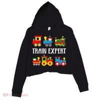 Kids Trains Funny Train Expert Kids Crop Fleece Hoodie thumb 0