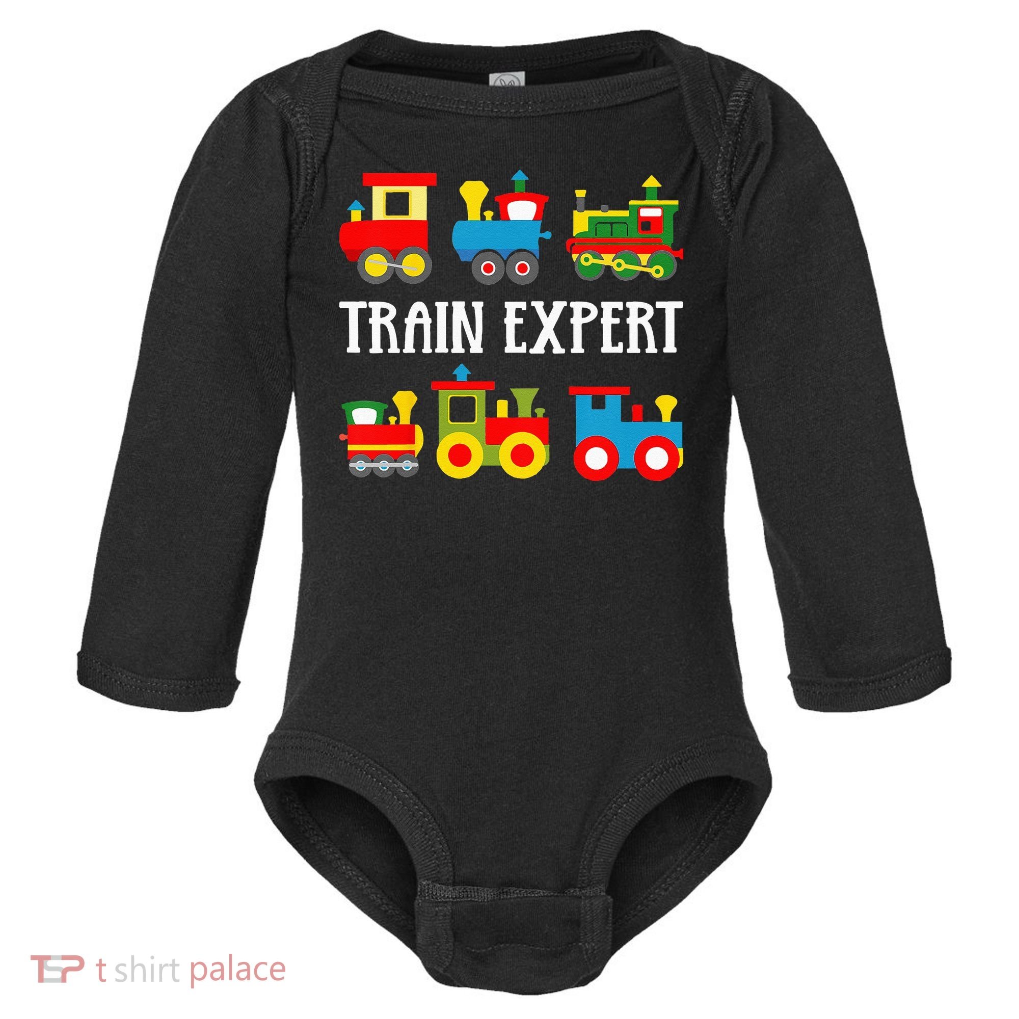 Kids Trains Funny Train Expert Kids Baby Long Sleeve Bodysuit