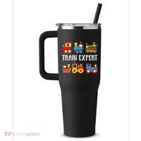 Kids Trains Funny Train Expert Kids 40oz Vacuum Insulated Stainless Steel Travel Tumbler thumb 2