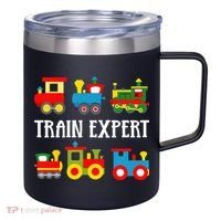 Kids Trains Funny Train Expert Kids 12oz Stainless Steel Coffee Mug thumb 0