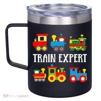 Kids Trains Funny Train Expert Kids 12oz Stainless Steel Coffee Mug thumb 2