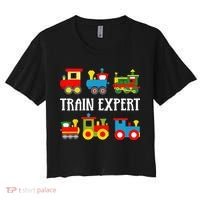 Kids Trains Funny Train Expert Kids Women's Crop Top Tee thumb 0