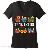 Kids Trains Funny Train Expert Kids Women's V-Neck T-Shirt thumb 0