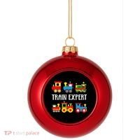 Kids Trains Funny Train Expert Kids Plastic Christmas Ball Ornament thumb 0