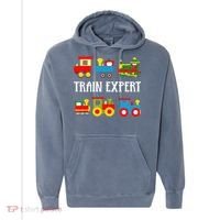 Kids Trains Funny Train Expert Kids Comfort Colors Garment-Dyed Hooded Sweatshirt thumb 0