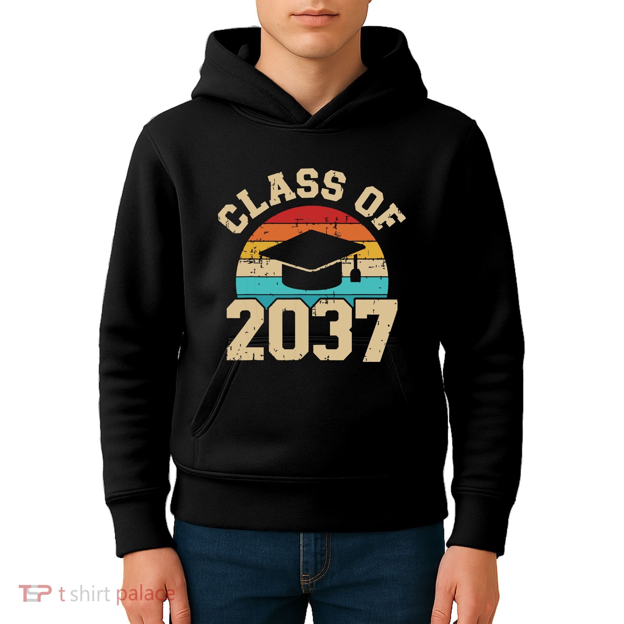 Kindergarten To Graduation Class Of 2037 Grow With Me Kids Hoodie